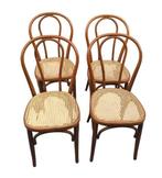 Stoel - Nr. 14 Stoel - Hout, Rattan - Set van vier stoelen