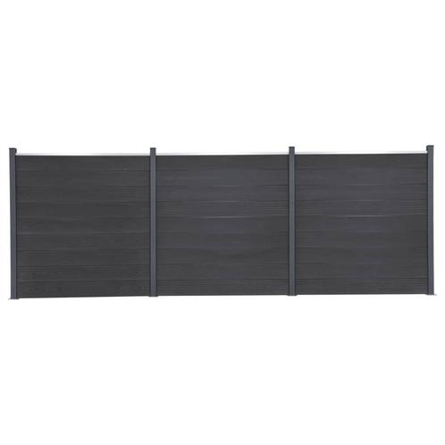 vidaXL Schuttingpaneelset 526x186 cm HKC grijs, Tuin en Terras, Schuttingen, Nieuw, Kunststof, 1 tot 2 meter, Verzenden