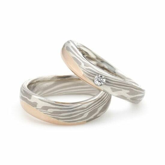 Trouwringen Mokume Gane van Jaume Labro uitvoering Apo en..., Sieraden, Tassen en Uiterlijk, Ringen, Verzenden