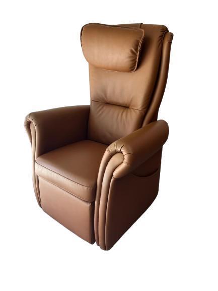 Fitform sta op stoel in leder cognac, Huis en Inrichting, Fauteuils, 50 tot 75 cm, Minder dan 75 cm, Zo goed als nieuw, Leer, Metaal