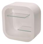 High glossy wit wandkastje met 2 glasplaten S-VEC-010, Nieuw in verpakking