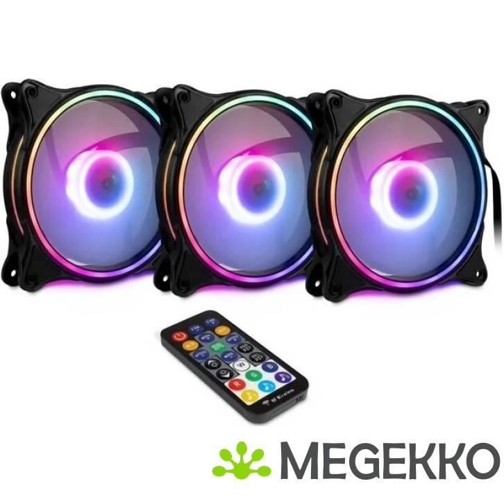 Inter-Tech Argus RS-08 Computer behuizing Ventilator 12 cm, Computers en Software, Computerkoelers, Nieuw, Verzenden