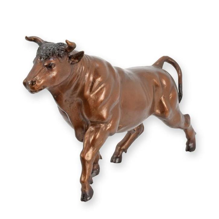 A BRONZE SCULPTURE OF A BULL WITH MARBLE BASE (Interieur), Antiek en Kunst, Kunst | Beelden en Houtsnijwerken, Verzenden