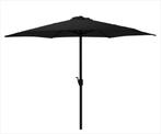 Parasol Zwart Ø300cm voor Tuin en Terras| Opdraai, Tuin en Terras, Parasols, Ophalen of Verzenden, Nieuw