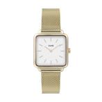 Cluse La Tétragone Mesh White, Gold Colour horloge - 28,5 mm, Sieraden, Tassen en Uiterlijk, Horloges | Dames, Verzenden, Nieuw