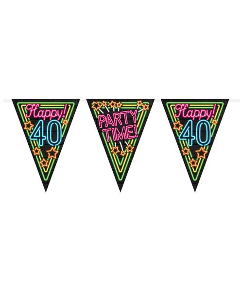 Slingers 40 Jaar Neon 10m, Hobby en Vrije tijd, Feestartikelen, Nieuw, Verzenden