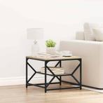 vidaXL Salontafel met Plank in Sonoma Eiken – 51x50x40 cm –, Huis en Inrichting, 50 tot 100 cm, Verzenden, Vierkant, Nieuw