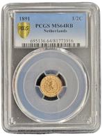 Koningin Wilhelmina 1/2 cent 1891 MS64 RB PCGS, Verzenden, Koning Willem III, Losse munt