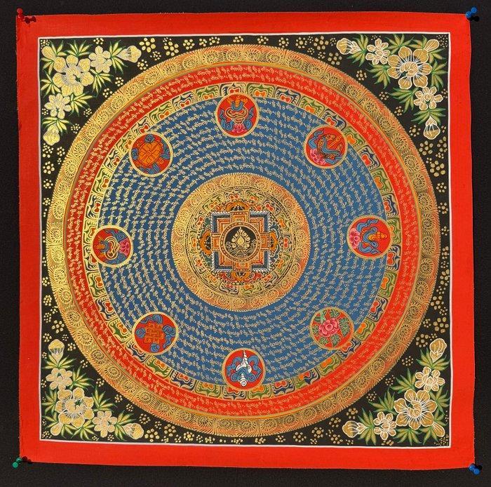 Netra Lama’s Om Mantra Mandala thangka schilderij - katoenen, Antiek en Kunst, Kunst | Designobjecten