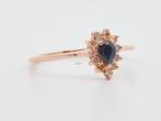 Zonder Minimumprijs - Ring 14 kt. - 0.34ct. tw. Saffier, Nieuw