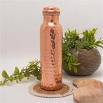 Puur koperen waterfles gehamerd gepolijst ± 750 ml/290 gr., Nieuw