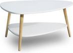 Houten salontafel - 90x67x45 cm - wit - 2 tafelbladen, Huis en Inrichting, Tafels | Salontafels, Ophalen of Verzenden, Nieuw
