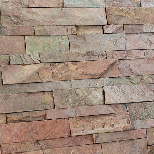 Natuursteen strips koper kleurig wandbekleding leisteen Copp, Doe-het-zelf en Verbouw, Tegels, Nieuw, Verzenden