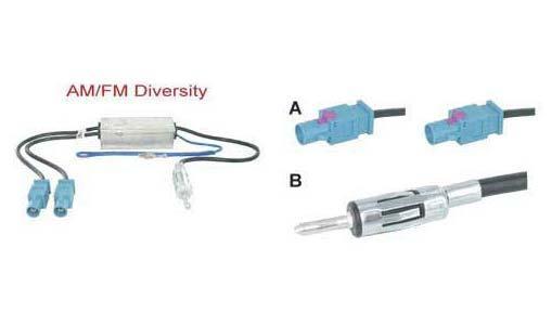 Diversity antenne adapter actief 2 x Fakra male - DIN male, Auto diversen, Auto-accessoires, Nieuw, Verzenden