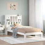 vidaXL Bed met boekenkast zonder matras grenenhout wit, Verzenden, Nieuw, Wit, Hout