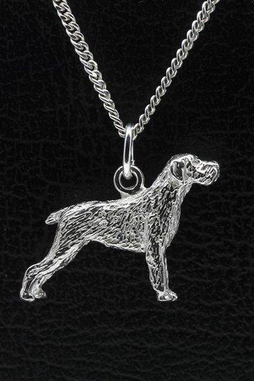 Zilveren Duitse staander draadhaar ketting hanger - groot, Sieraden, Tassen en Uiterlijk, Kettinghangers, Verzenden