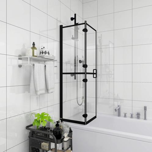 vidaXL Douchewand inklapbaar 120x140 cm ESG zwart, Doe-het-zelf en Verbouw, Sanitair, Nieuw, Verzenden
