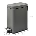 TRUUSK Metalen Prullenbak, Afvalbak, 5 Liter Inhoud, Met Voe, Verzenden, Nieuw