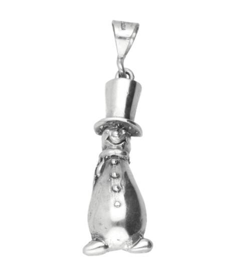 Zilveren Sneeuwpop met hoge hoed groot kettinghanger, Sieraden, Tassen en Uiterlijk, Kettinghangers, Verzenden