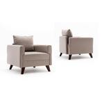 Asir 8681875547641 fauteuil creme van € 349 voor €179 NEW, Huis en Inrichting, Fauteuils, Hout, Tijdloos modern hotel chique landelijk