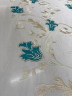 Stof voor kostbaar gordijn, Frans kant tulle met borduursel, Antiek en Kunst