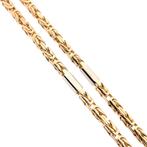 Bicolor gouden vierkante koningsketting | 64 cm, Sieraden, Tassen en Uiterlijk, Kettingen, Ophalen of Verzenden, Gebruikt, Overige kleuren