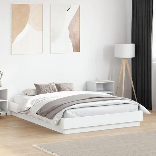 vidaXL Bedframe bewerkt hout wit 120x190 cm, Huis en Inrichting, Slaapkamer | Bedden, 120 cm, 190 cm of minder, Wit, Twijfelaar