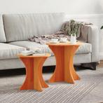 vidaXL Salontafel 2 pcs Wasbruin 46 x 46 x 47 cm Massief, Huis en Inrichting, Tafels | Salontafels, Minder dan 50 cm, Verzenden