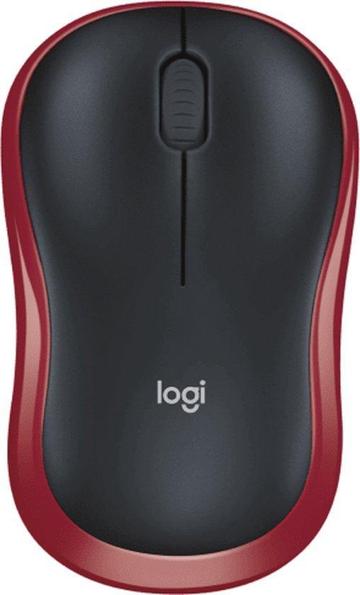 Logitech M185 - Draadloze Muis - Rood, Computers en Software, Muizen, Verzenden