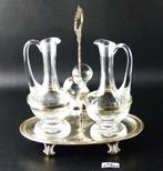 Olie-en-azijnstelletje - Azijn- en oliehouder. - Glas, Antiek en Kunst, Antiek | Goud en Zilver