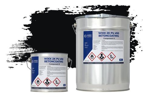 Wixx 2K PU 450 Betoncoating RAL 9005 | Gitzwart 10L, Doe-het-zelf en Verbouw, Verf, Beits en Lak, Verf, Zwart, Nieuw, 5 tot 10 liter