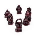 Happy Boeddha Beeld Polyresin Rood - set van 6 - ca. 5 cm, Nieuw, Verzenden