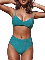 Elegante Blauwe Hoge Taille Bikini Set - Maat L, Tricot, Kleding | Dames, Badmode en Zwemkleding, Verzenden, Nieuw, Blauw