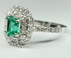Zonder Minimumprijs - Ring - 18 karaat Witgoud Smaragd -, Sieraden, Tassen en Uiterlijk, Ringen, Nieuw