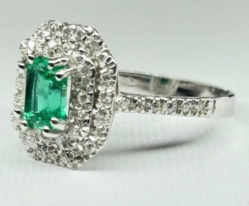 Zonder Minimumprijs - Ring - 18 karaat Witgoud Smaragd -, Sieraden, Tassen en Uiterlijk, Ringen