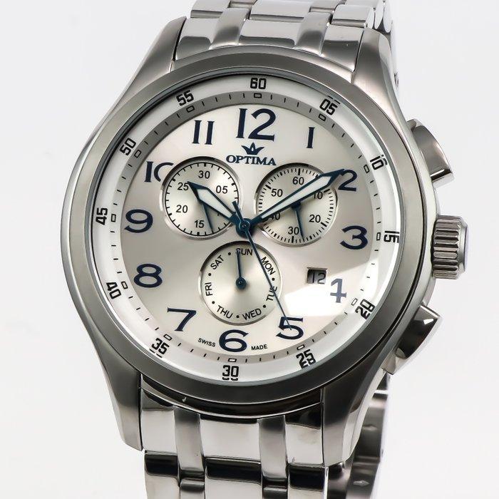 Optima - Swiss Chronograph - OSC376-SS-1 - Blue indexes -, Sieraden, Tassen en Uiterlijk, Horloges | Heren