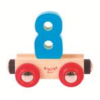 BigJigs houten treinwagon cijfer 8  van €1,99 voor €1,60, Ophalen of Verzenden, Nieuw