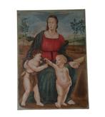 Wanddecoratie - Italië - Grote plafondfresco op doek,, Antiek en Kunst