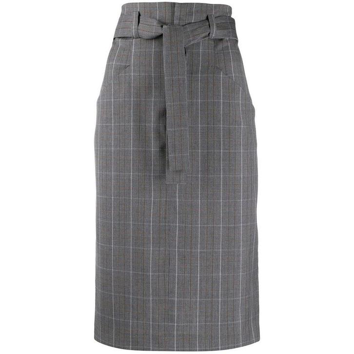 Isabel Marant Etoile • geruite wollen rok Vendel • 36, Kleding | Dames, Rokken, Grijs, Nieuw, Maat 36 (S), Verzenden