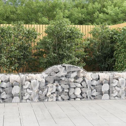 vidaXL Schanskorven 3 st gewelfd 200x50x60/80 cm, Tuin en Terras, Bloembakken en Plantenbakken, 100 cm of meer, Nieuw, Metaal