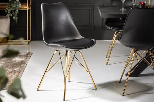 Design stoel SCANDINAVIA MEESTERSTUK zwart gouden poten -, Huis en Inrichting, Stoelen, Ophalen of Verzenden