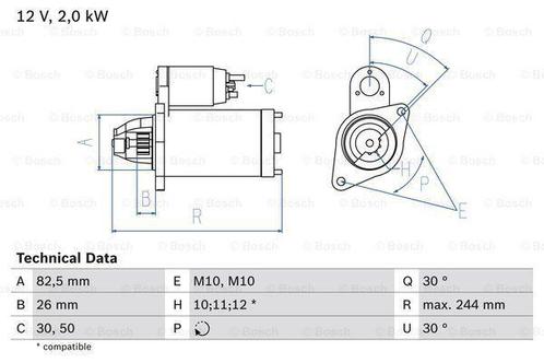 Startmotor / Starter MERCEDES-BENZ S-KLASSE (260 SE,300 S..., Auto-onderdelen, Motor en Toebehoren, Nieuw, Ophalen of Verzenden