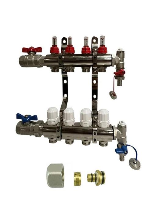 RVS vloerverwarming verdeler 7 groeps meest compleet  actie, Doe-het-zelf en Verbouw, Verwarming en Radiatoren, Overige typen