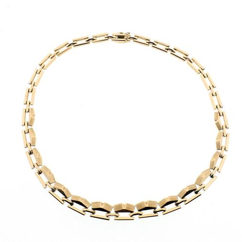 Gouden fantasieschakel ketting | 43 cm (gouden ketting), Sieraden, Tassen en Uiterlijk, Kettingen, Overige kleuren, Gebruikt, Goud