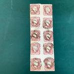 Portugal 1856 - 25 Reis Pedro V in blok van 10 -, Postzegels en Munten, Postzegels | Europa | Spanje, Gestempeld
