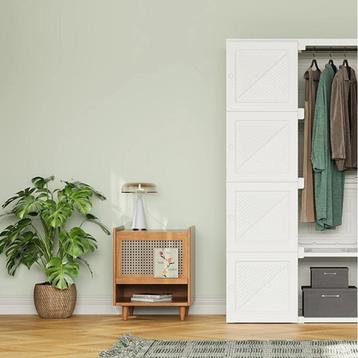 Opvouwbare Garderobekast met Kledingroede en 6 Deuren