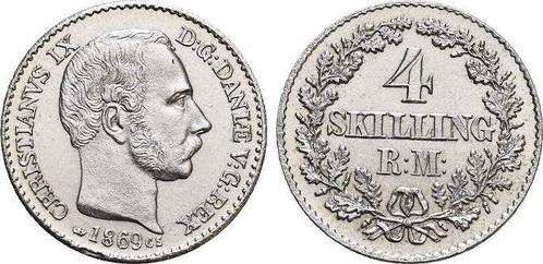 4 Skilling 1869 Cs Denmark Christian Ix 1863-1906, Postzegels en Munten, Munten | Europa | Niet-Euromunten, Verzenden