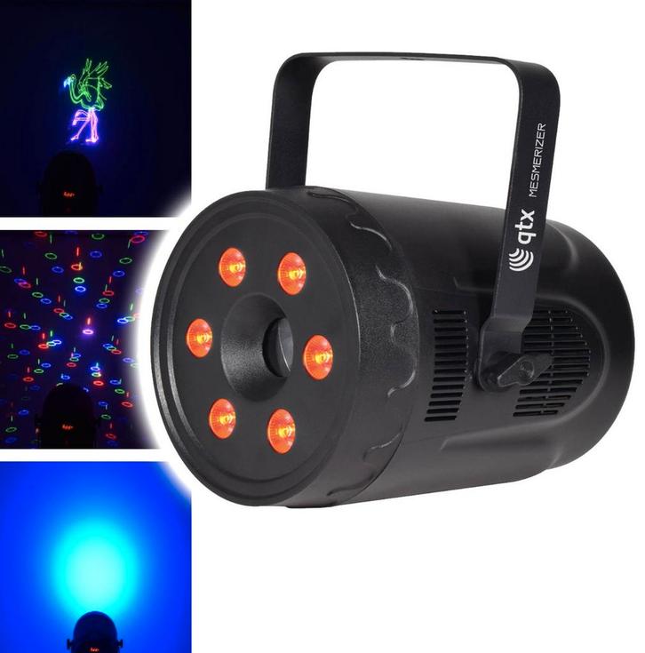B-Stock QTX Mesmerizer 3D-animatielaser Met LED-parlichten, Muziek en Instrumenten, Licht en Laser, Laser, Nieuw, Verzenden