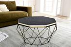 Beeninleg Salontafel DIAMOND 70cm Zwart Wit Messing, Ophalen of Verzenden, Nieuw