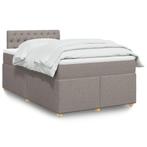 vidaXL Boxspring met matras stof taupe 120x200 cm, Huis en Inrichting, Verzenden, Nieuw, Twijfelaar, 120 cm